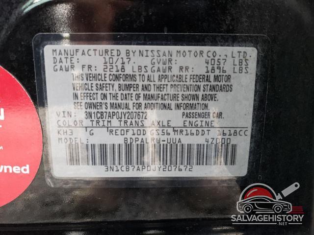 3N1CB7AP0JY207672 2018 NISSAN SENTRA photo no. 12