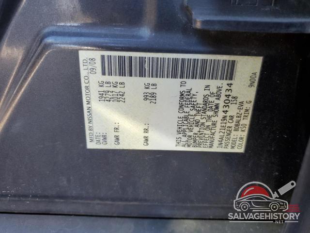 1N4AL21E19N430434 2009 NISSAN ALTIMA photo no. 12