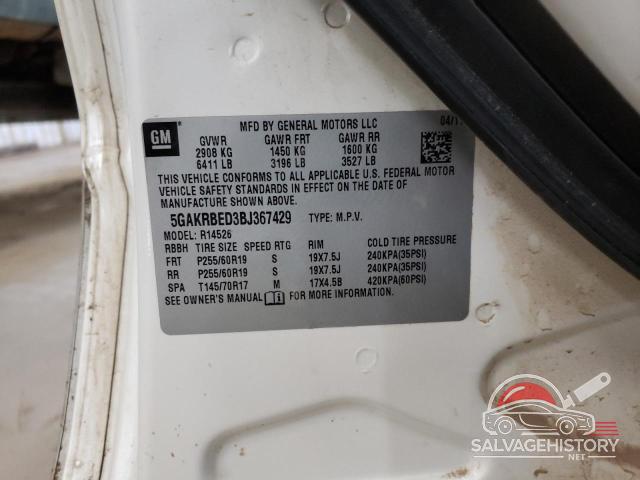 5GAKRBED3BJ367429 2011 BUICK ENCLAVE photo no. 13