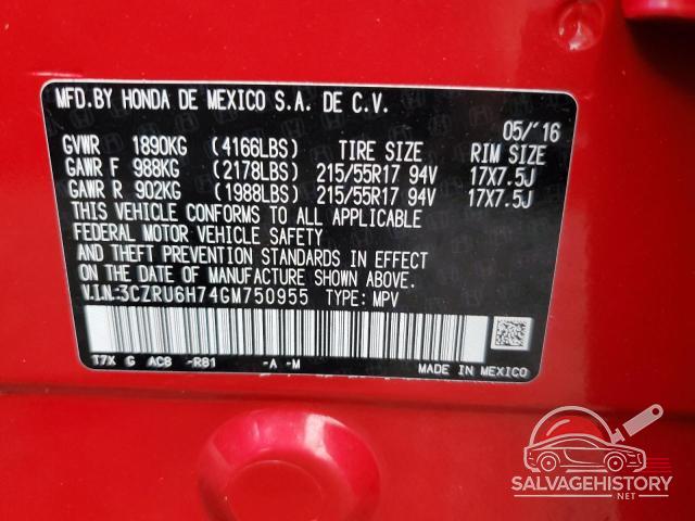 3CZRU6H74GM750955 2016 HONDA HR-V photo no. 13