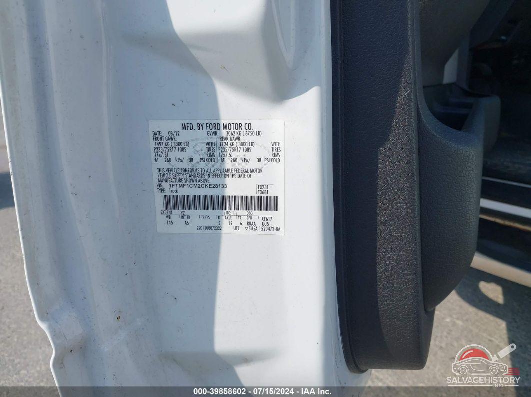 1FTMF1CM2CKE28133 2012 FORD F-150 photo no. 9