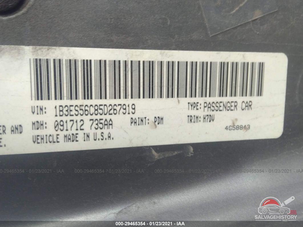 1B3ES56C85D267919 2005 DODGE NEON photo no. 9