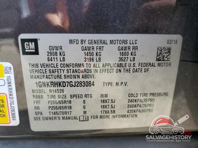 1GNKRHKD7GJ283084 2016 CHEVROLET TRAVERSE photo no. 12