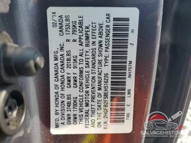 2HGFB2F58EH516226 2014 HONDA CIVIC photo no. 13