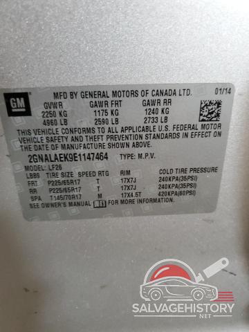 2GNALAEK9E1147464 2014 CHEVROLET EQUINOX photo no. 12