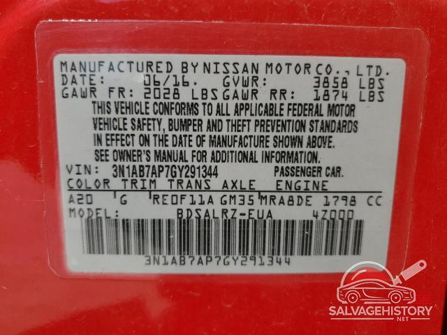 3N1AB7AP7GY291344 2016 NISSAN SENTRA photo no. 13