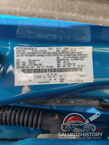 1FAHP3M28CL389801 2012 FORD FOCUS photo no. 13