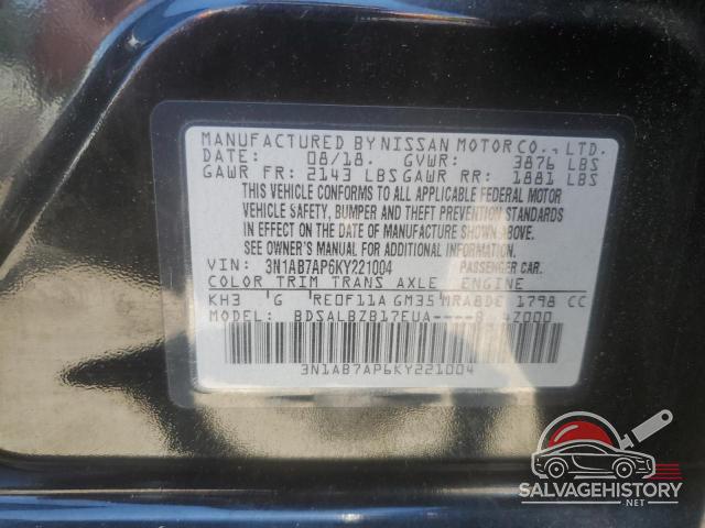 3N1AB7AP6KY221004 2019 NISSAN SENTRA photo no. 12