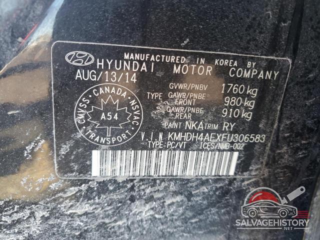KMHDH4AEXFU306583 2015 HYUNDAI ELANTRA photo no. 12
