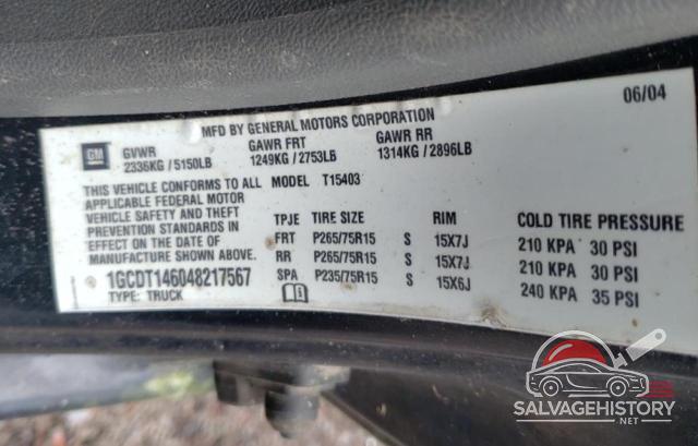 1GCDT146048217567 2004 CHEVROLET COLORADO photo no. 12