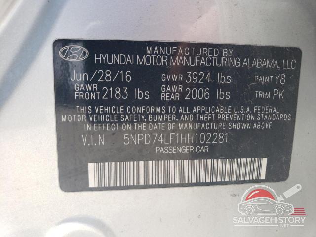 5NPD74LF1HH102281 2017 HYUNDAI ELANTRA photo no. 12