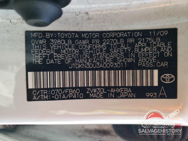 JTDKN3DU3A0093011 2010 TOYOTA PRIUS photo no. 12