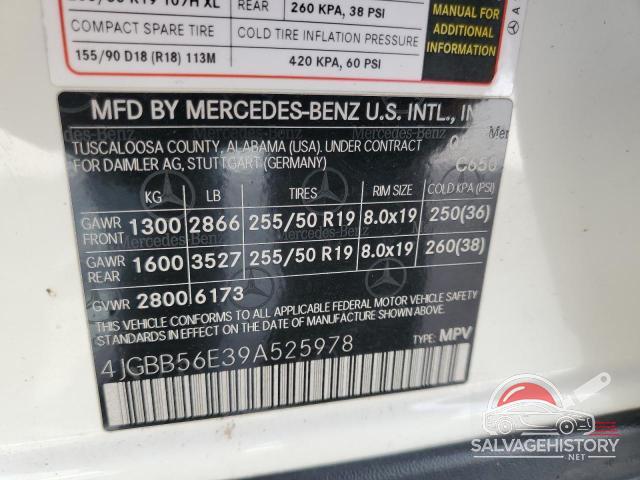 4JGBB56E39A525978 2009 MERCEDES-BENZ M-CLASS photo no. 13