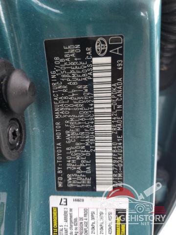 2T1BU40E49C144217 2009 TOYOTA COROLLA photo no. 12