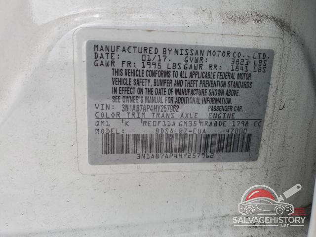 3N1AB7AP4HY257962 2017 NISSAN SENTRA photo no. 13