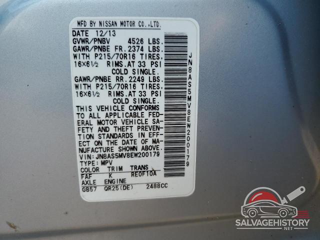 JN8AS5MV8EW200179 2014 NISSAN ROGUE photo no. 13
