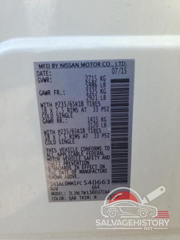 5N1AL0MM1FC540663 2015 INFINITI QX60 photo no. 12