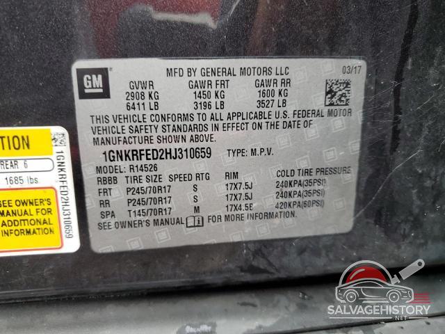 1GNKRFED2HJ310659 2017 CHEVROLET TRAVERSE photo no. 13