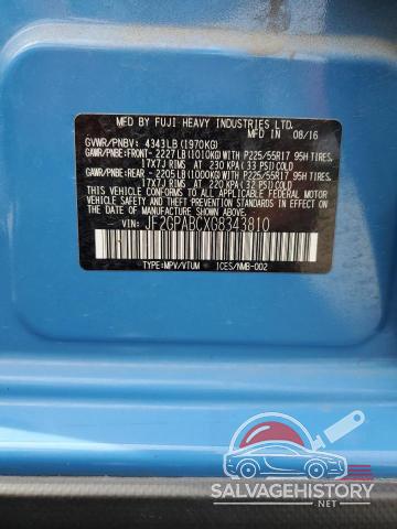 JF2GPABCXG8343810 2016 SUBARU CROSSTREK photo no. 13