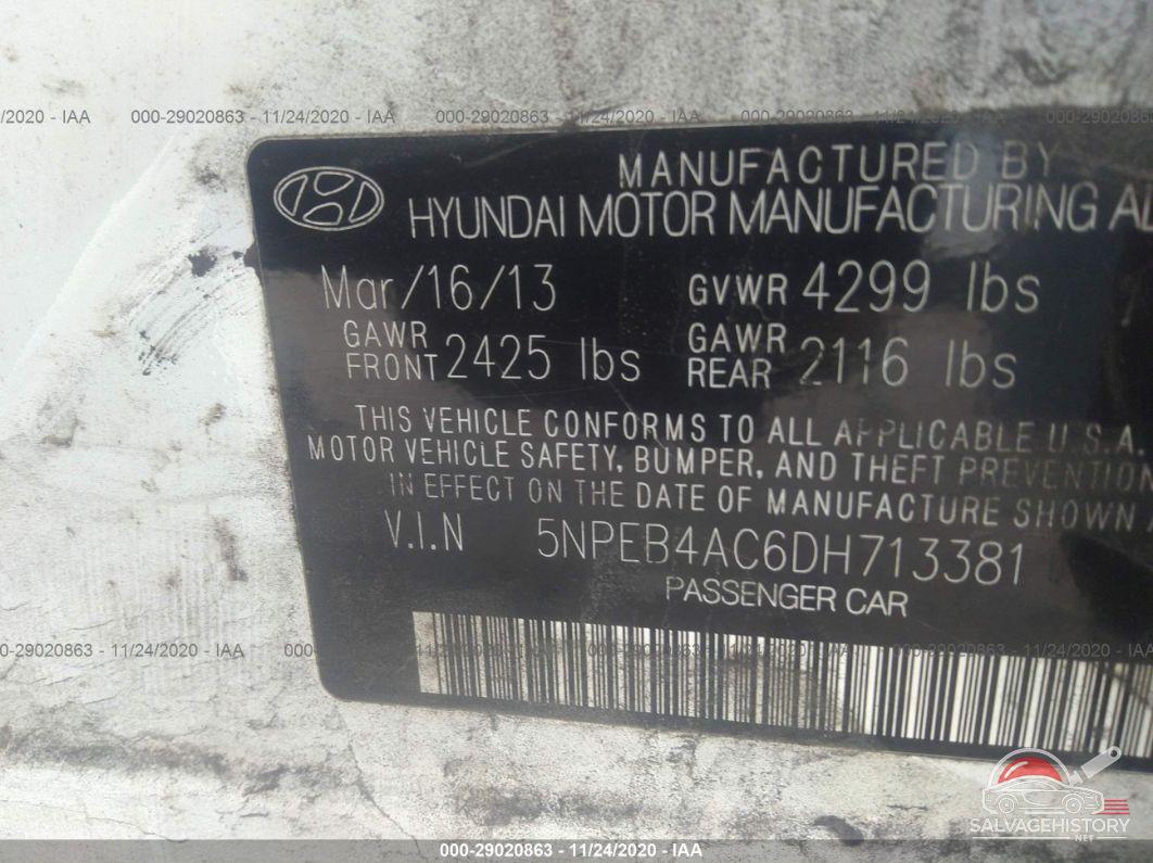 5NPEB4AC6DH713381 2013 HYUNDAI SONATA photo no. 9