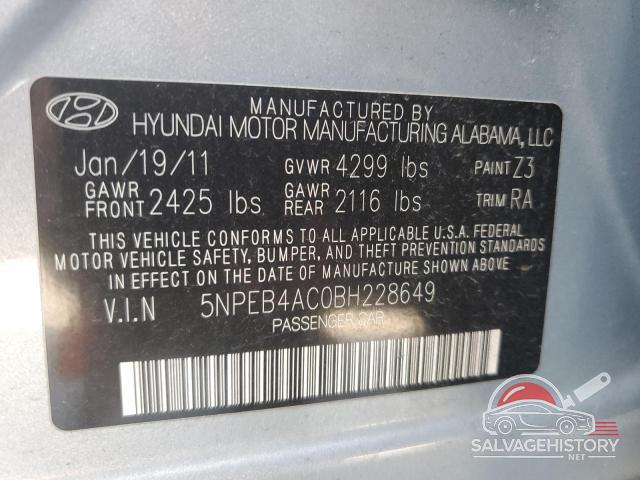 5NPEB4AC0BH228649 2011 HYUNDAI SONATA photo no. 12