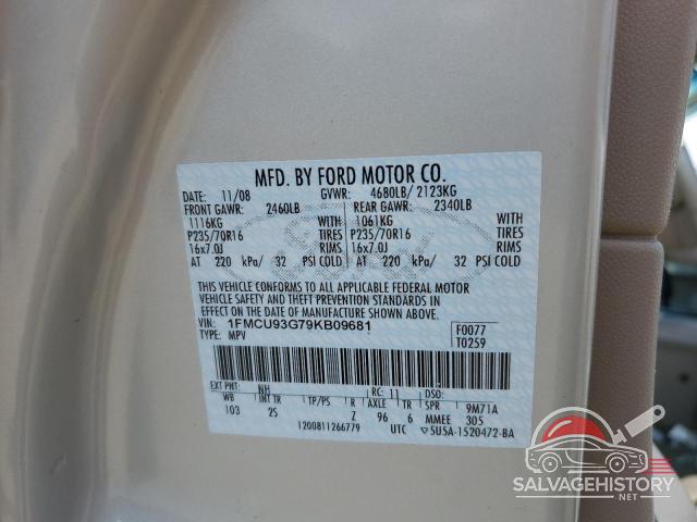 1FMCU93G79KB09681 2009 FORD ESCAPE photo no. 13