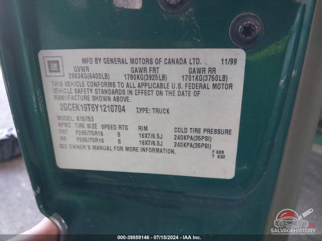 2GCEK19T6Y1210704 2000 CHEVROLET SILVERADO photo no. 9