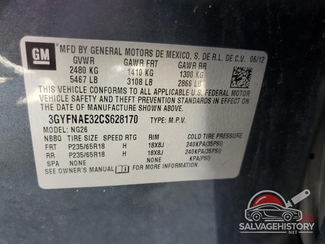 3GYFNAE32CS628170 2012 CADILLAC SRX photo no. 14