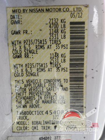 1N6BD0CT1CC454082 2012 NISSAN FRONTIER photo no. 12