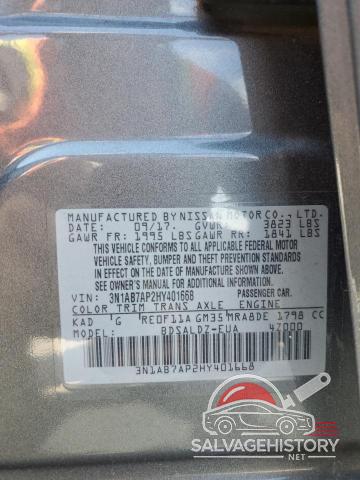 3N1AB7AP2HY401668 2017 NISSAN SENTRA photo no. 12