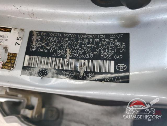 JTDKB20U573240302 2007 TOYOTA PRIUS photo no. 12
