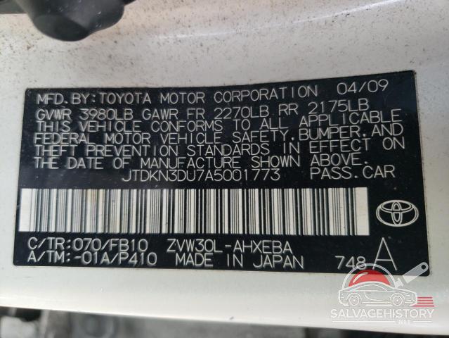 JTDKN3DU7A5001773 2010 TOYOTA PRIUS photo no. 12