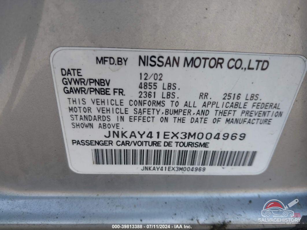 JNKAY41EX3M004969 2003 INFINITI M45 photo no. 9
