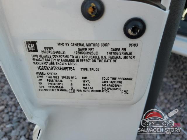1GCEK19T53E369754 2003 CHEVROLET ALL Models photo no. 12