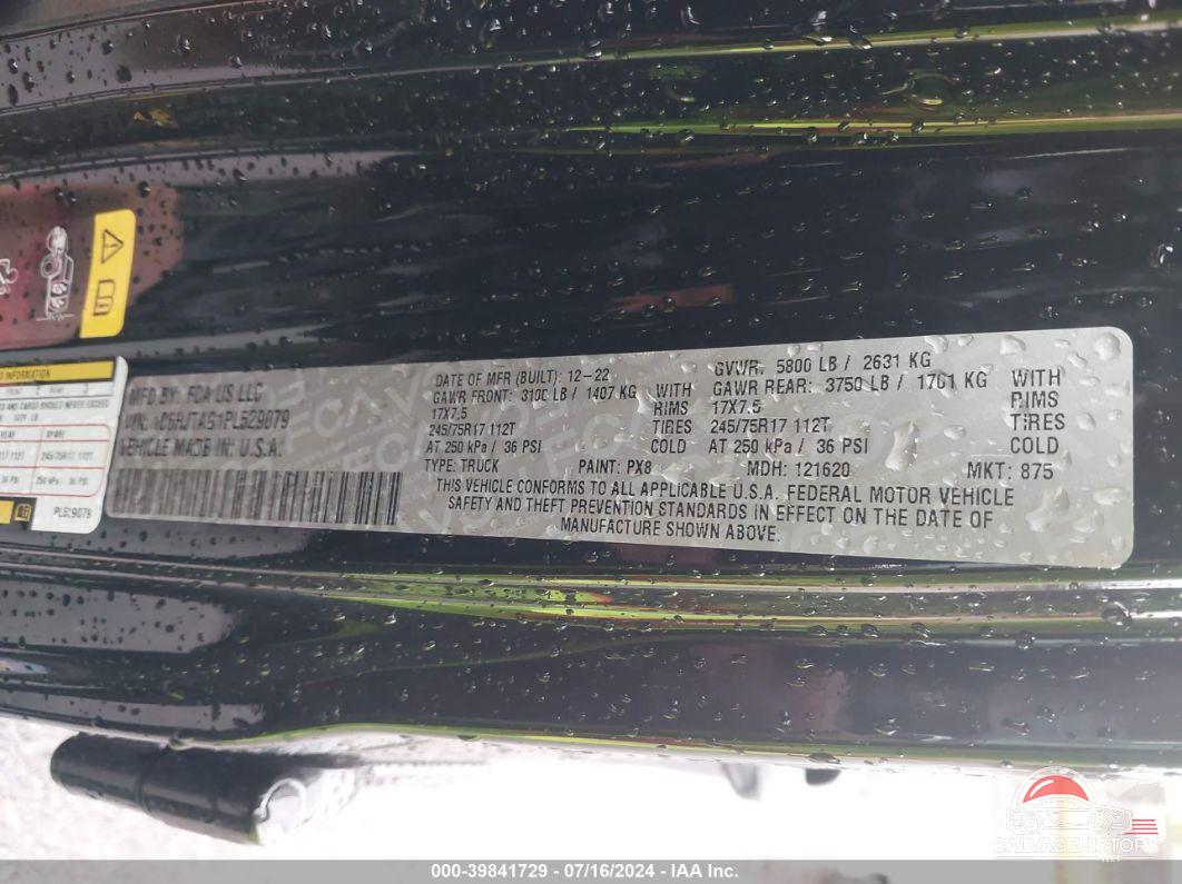 1C6HJTAG1PL529079 2023 JEEP GLADIATOR photo no. 9