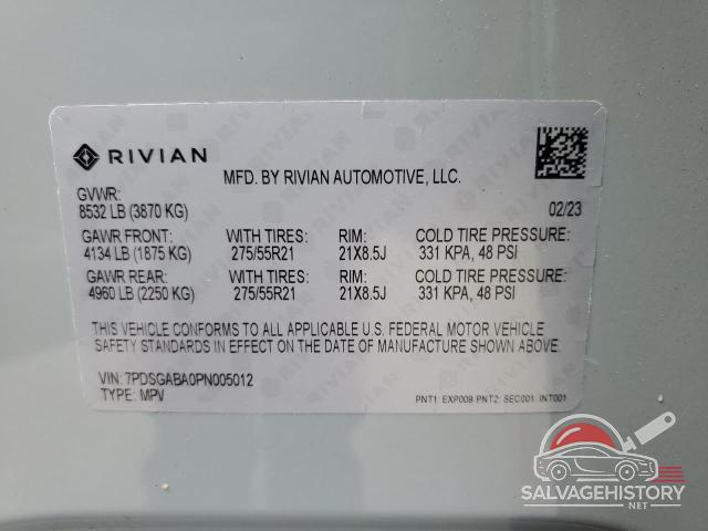 7PDSGABA0PN005012 2023 RIVIAN RIS photo no. 14