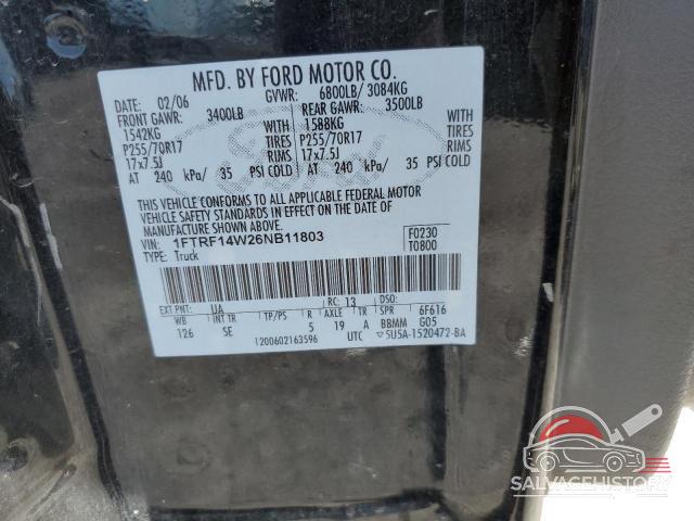 1FTRF14W26NB11803 2006 FORD All Models photo no. 12