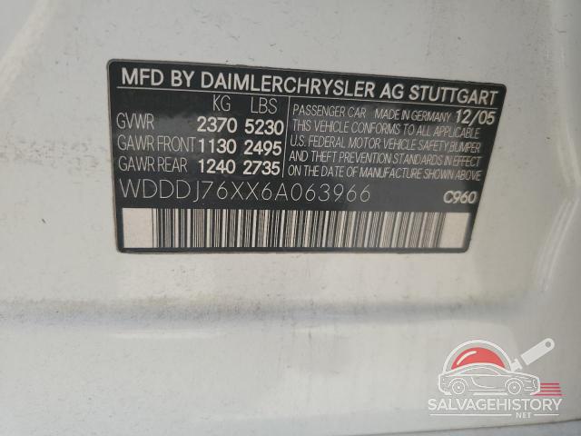 WDDDJ76XX6A063966 2006 MERCEDES-BENZ CLS-CLASS photo no. 12