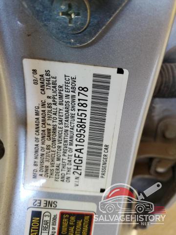 2HGFA16958H518178 2008 HONDA CIVIC photo no. 12