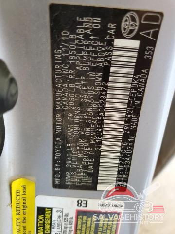 2T1BU4EE5AC528472 2010 TOYOTA COROLLA photo no. 12