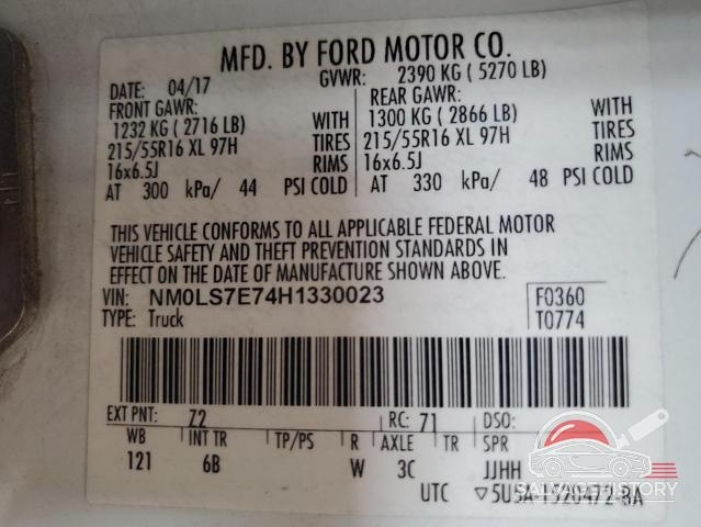 NM0LS7E74H1330023 2017 FORD TRANSIT photo no. 12