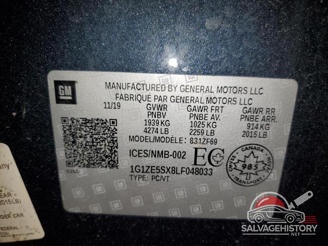 1G1ZE5SX8LF048033 2020 CHEVROLET MALIBU photo no. 12