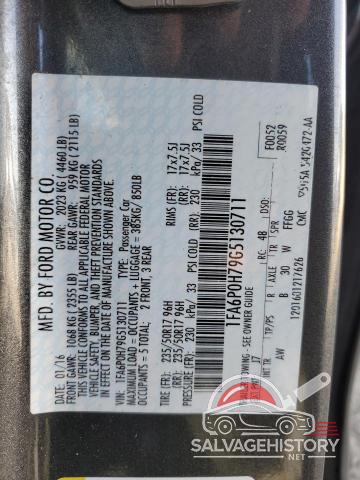 1FA6P0H79G5130711 2016 FORD FUSION photo no. 12