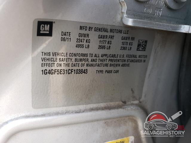 1G4GF5E31CF103843 2012 BUICK LACROSSE photo no. 12