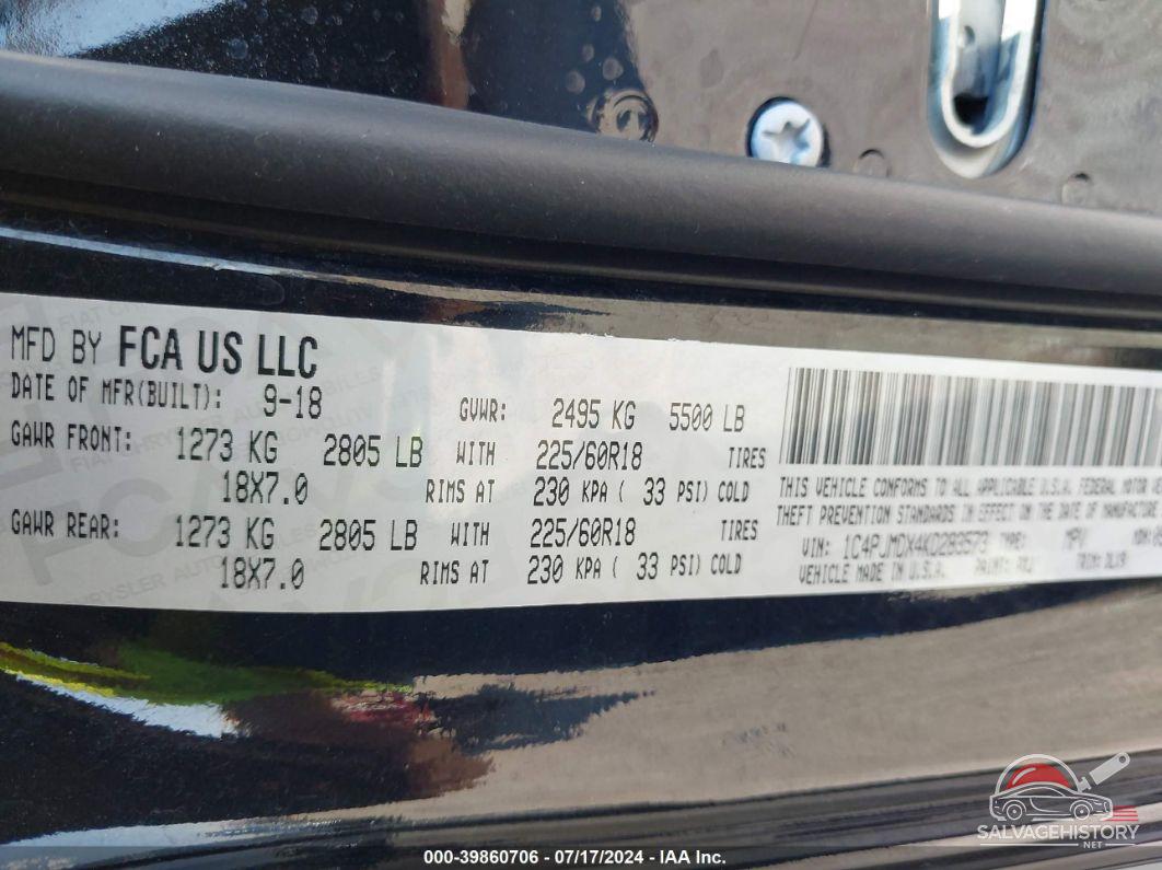 1C4PJMDX4KD283573 2019 JEEP CHEROKEE photo no. 9