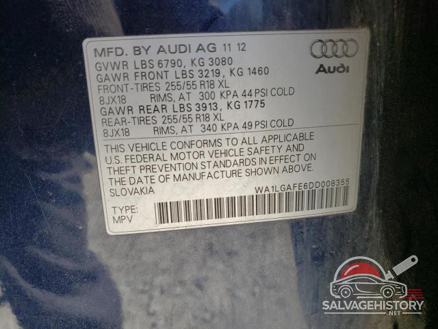 WA1LGAFE6DD008355 2013 AUDI Q7 photo no. 13