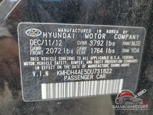 KMHDH4AE5DU731822 2013 HYUNDAI ELANTRA photo no. 13