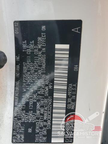 5TDKK3DCXCS224001 2012 TOYOTA All Models photo no. 13