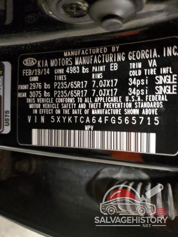 5XYKTCA64FG565715 2015 KIA SORENTO photo no. 13