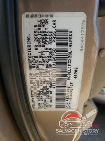 4T1BF28B31U160758 2001 TOYOTA AVALON photo no. 12